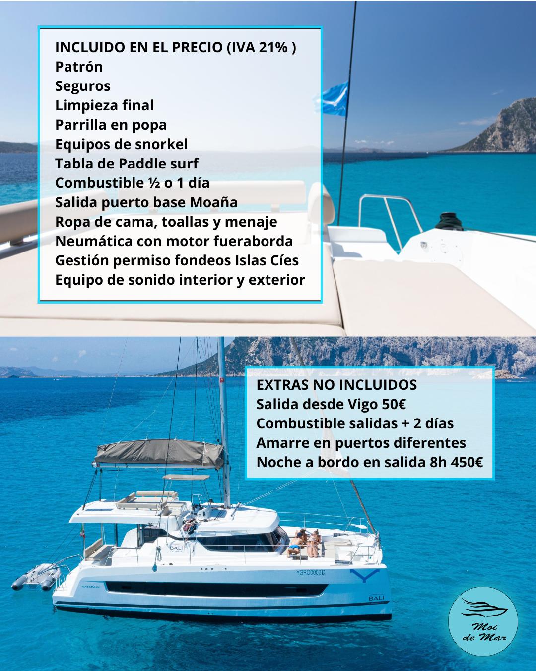 alquilar catamaran patron incluido